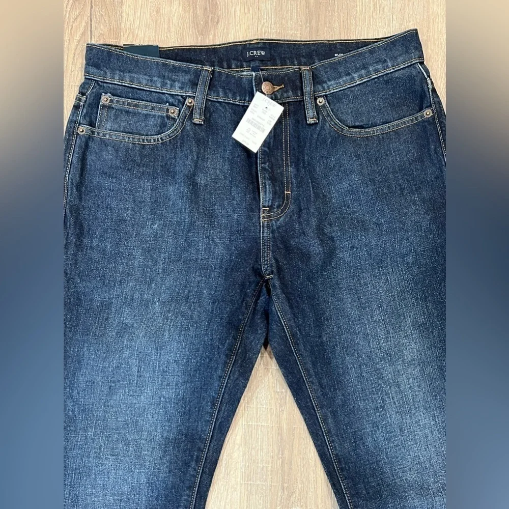NWT J. Crew Men’s Rigid Slim 33W 30L Dark Wash Classic Jeans Denim Bonobos